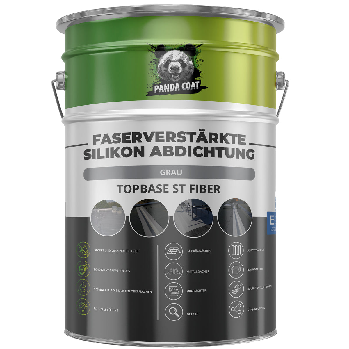 TopBase ST Fiber – Faserverstärkter Silikon-Flüssigkunststoff (Faserkitt), Grau/Weiß, 1-4,7 kg