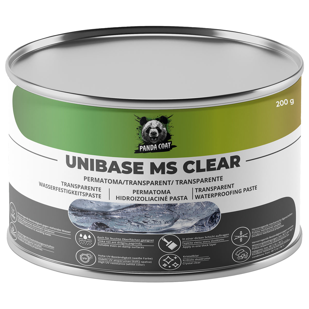 UniBase MS Clear – Transparent Waterproofing Paste, 0.2kg/1kg