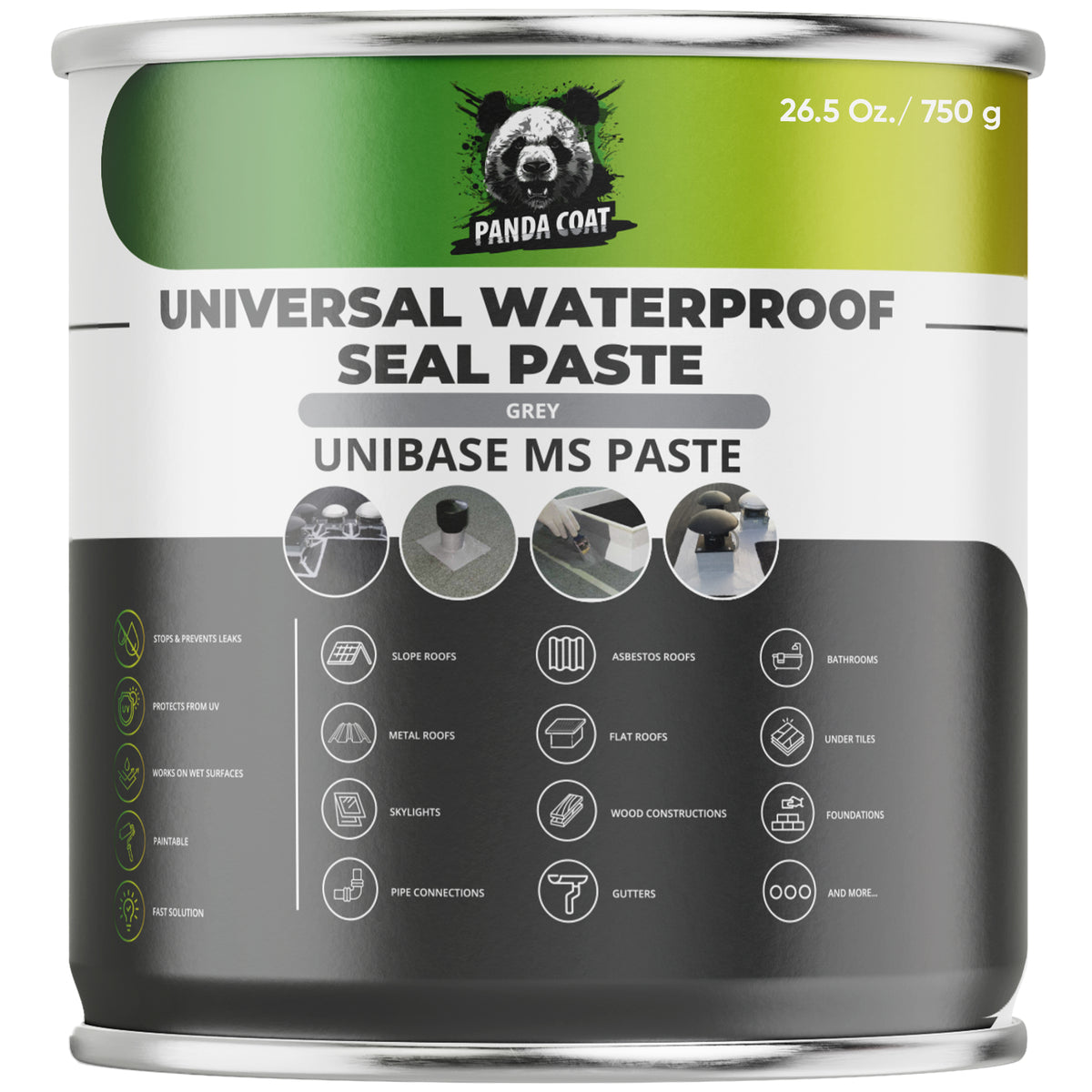 UniBase MS Paste – Thick Waterproofing Paste, Grey, 0.75 kg